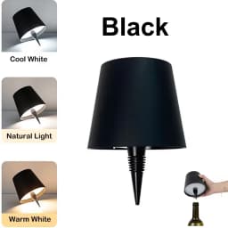 Wireless Wine Bottle Lamp Type-C Touch Control 3 Colors and Stepless Dimming LED Desk Light For Bar Cafe Atmosphere Night Light