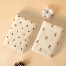 Simple Style Printed Baby Blanket Made of Gauze Material, Newborn Swaddle Blanket, Baby Swaddle Blanket, Gauze Wrap, Bedding, Baby Bath Towel, Infant Products