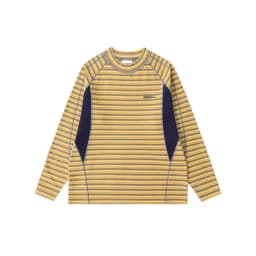 Modern Retro Striped Thickened Warm Long Sleeve round Neck Base Shirt Couple Matching Flocking Slim Fit Polyester Blend Sweat...