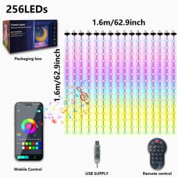 Christmas Gifts!! Smart Curtain Lights with APP Control Music Mode IP65 Waterproof Outdoor Christmas Lights Home Decor