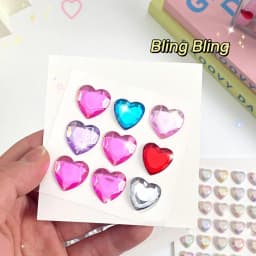 Stationery Phone Laptop 3D Crystal Diamond Sticker Love Heart Rhinestone Bling Decorative Sticker DIY Children Toys