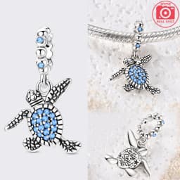 925 Sterling Silver Ocean Series Blue Turtle Starfish Shell Fit Original Bracelet Charms for Women diy Fine Jewelry Gifts