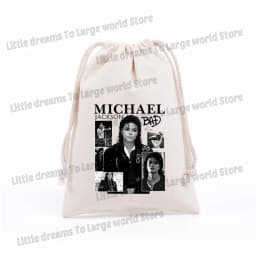 Michael Jackson Drawstring Bag Graphic Figure Print Pockets Gifts Bags Portable Jewelry Storage Pouches Men Women Packing Bags