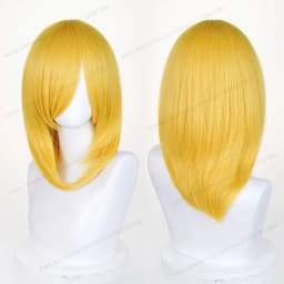 Anime 40cm Medium Basic Synthetic Bang Blond Cosplay Wig Black White Red Pink Green Brown Gold Blue Women Heat Resistant Hair