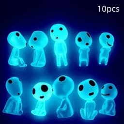 10Pcs Luminous Elves Mini Figures Fish Tank Decor Kodama Glow in the Dark Figures Garden Micro Flower Potted Landscape Ornament