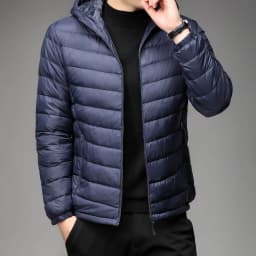 Lightweight Short down Cotton Jacket for Men Autumn Winter Fashion Urban Style Hooded Coat Thin Model Regular Length Silk Cotton
