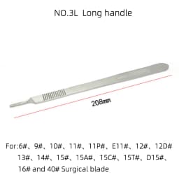 Extra Long Stainless Steel Surgical Knife Handle, 3 # 4 # 7 # 9 # Round Knife Holder for Hobby Carft Carving Model DIY blade
