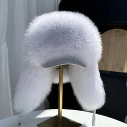 New 100% Genuine Fox Fur Ear-Protecting Hat Men Real Raccoon Fur Hat Women Winter Warm Fur Real Sheep Leather Snow Hat