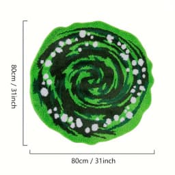 VIKAMA Green Round Plush Carpet for Living Room Bedroom Bedside Rugs Waterproof Sofa Table Floor Mat Children‘s Room Play Mat Ho