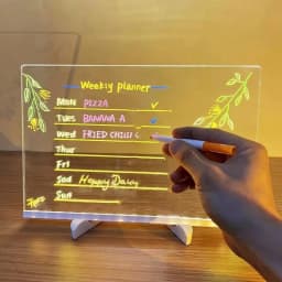 Light Up Acrylic Message Board Night Light Rewritable DIY Children's Glowing Drawing Board Message Lamp With 7 Colorful Pens