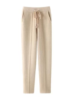 Women's 100% Pure Wool Slim Pants High Waist Autumn and Winter Cashmere Casual Knitted Pencil Pants Korean Thick Casual pants