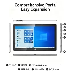 11.6 INCH Intel Atom E3950 X7 Windows 10 Tablet PC 6GB DDR3L RAM 128GB ROM 64 Bit 1920×1080 IPS WIFI Dual-band (2.4 GHz + 5 GHz)