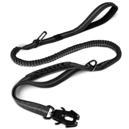 Heavy Duty Dog Leash with Elastic Bungee, Shock Absorption, Safety Clip Included, Medium and Large Dogs