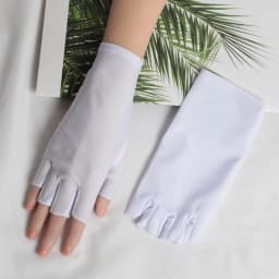 1 Pair Black Summer Half Fingers Gloves Breathable Thin Semi-Finger Driving Women Sunscreen Fingerless Elasticity Work Mittens