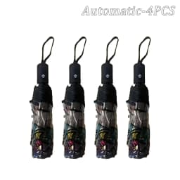 British Wind Rainforest Arch Transparent Umbrella Stained Glass Transparent Umbrella Long Handle Automatic Large Romantic Sunny