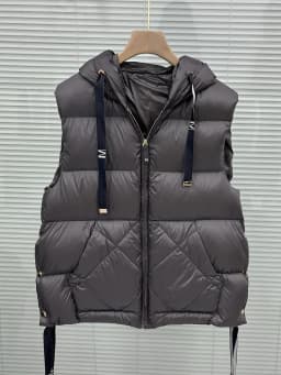 Schinteon Women 90% White Duck Down Vest with Hood Casual Sleeveless Jacket Simple Solid Color Fashionable Autumn Winter Top New