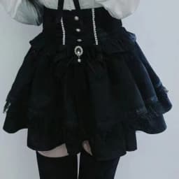 Gothic Sweet Lolita Skirt Lace Bow Embellishment Layered Ruffled Hem Japanese Harajuku Subculture Party Bottom Spring Summer
