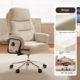 Office computer chair can recline to 180 degrees for lunchtime rest, ergonomic and comfortable for long-term sitting, executive