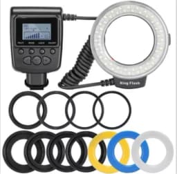 RF-550D 48 Macro LED Ring Flash Light With 8 Adapter Ring For Nikon Canon Pentax Olympus Panasonic DSLR Camera aro de luz Kits