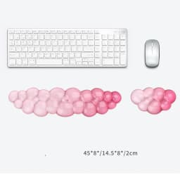 Ergonomic Cloud Silicone Gel Keyboard and Mouse Wrist Rest Set Clear Wrist Rest for Keyboard 60%/68%/75%