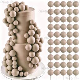 50/100pcs Cake Ball Picks Topper Wholesale 4 Sizes Foam Balls Cake Toppers for Birthday Christmas Wedding Cake Decoration Favor