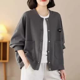 Casual Style plus Size Women's Cardigan Sweatshirt Spring Autumn Fashion Slimming Short Coat for Middle-Aged Mothers