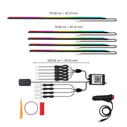 5/6/9/10in1 Symphony Car Ambient Light Interior Acrylic Guide LED Strip Light Cigarette Decoration Atmosphere Lamp APP Control
