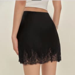 Solid Lace Patchwork Skirt Women Fashion Straight Irregular Street Short Skirts Female Party Lady Mini Bottoms Matching Outfits