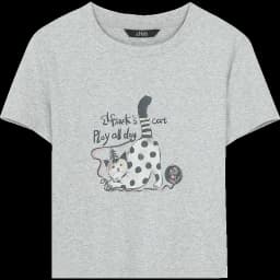 ELFSACK Women's Sweet Short Sleeve Graphic Tee with Cute Print, T-Shirt with Multiple Color Options, Loose Casual Autumn Top