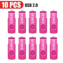 10pcs/lot USB 2.0 USB Flash Drive Flash Memory Card 32GB Pendrive 64GB Usb Stick 4GB 8GB 16GB Memory Stick U Disk Free Logo