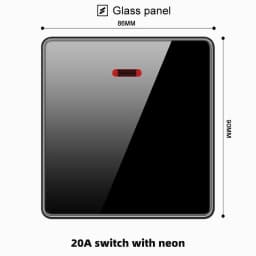 ELEGAN UK Socket Black 16A/20A/45A Full Glass Wall Switch USB type-c Tempered Crystal Panel Electrical Outlet Home Improvement