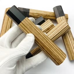 Japanese Style Octagonal Handle for Kitchen Knife Handle,Zebrawood + Ebony Wood Knife Handle, Fish Raw Knife Handle Length 116mm