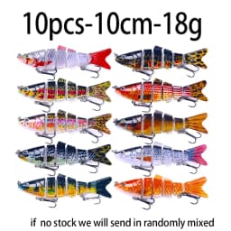 10cm 18g Sinking Wobblers 6 Segments Fishing Lures Multi Jointed Swimbait Hard Bait Fishing Tackle For Bass Isca Crankbait