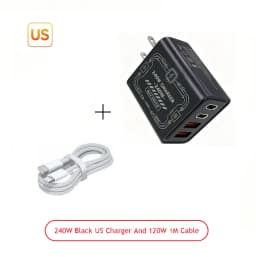 240W GAN Mechanical Multi-Port Fast Charger Portable Travel Power Adapter EU US Plug Widely Compatible with Multiple Devices