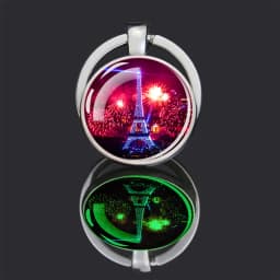 Luminous Eiffel Tower Keychains Two-Side Glass Pendant Key Chain France Paris Eiffel Tower Glow in The Dark Keyring Travel Gifts