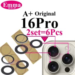 2Set Original Sapphire Back Camera Lens Glass for iPhone 16 15 14 13 12 Pro Max Mini Replacement Parts