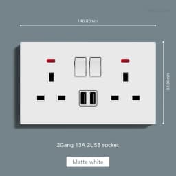 UK Standard Power Socket 13A Quick charge Plug 20W Smart Type-C Wall Outlet,220V Electrical Universal Wall Light 2way Switch