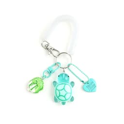 Creative Candy Color Flower Heart Pendant Keychain Cute Small Flower Key Ring Bag Pendant Accessories Luminous Turtle Pendant