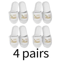 Bride & Bridesmaid, Wedding Party Guests Home Slip On Shoes Bridal Party Slippers Open-toe With Golden, Mint Green and Pink