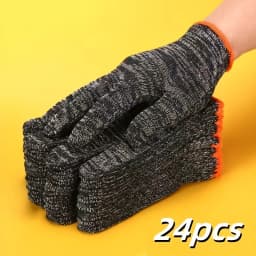 12Pairs Quality Cotton Work Gloves Wear Resistant for Woodworking Gardening Outdoor Camping Climbing Fishing Non-slip Mittens