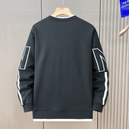 12XL Plus Size Sweatshirts Men Spring Autumn Fake Two-piece Design Sweatshirt Fashion Casual O-neck Pullover Male Big Size 12XL