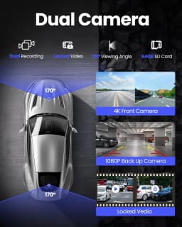Jansite 10.1'' 4K Dashcam 4:3 Large Screen Carplay Android Auto DVR Car Intelligent Systems Multimedia Video Player Stereo Radio