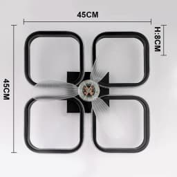 Smart LED Ceiling Fan Light 48W Energy Efficient with Remote Control 3 Speed Options 2/4H Timer for Living Room Bedroom E27