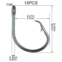 Giant Fishing Hook 5/0-16/0 Forged In-line Circle Hooks Shark & Swordfish Tuna Hook Stainless Steel Big Game Saltwater Fishhook