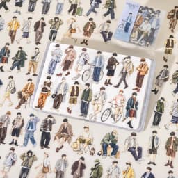 Journal GO 100pcs Youth Boys PET Sticker Set Fashion Guy Characters Decals for Journaling Card Scrapbooking and DIY Crafts