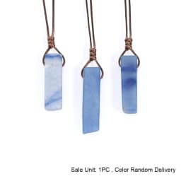CSJA Healing Crystals Necklaces Irregular Natural Stone Slice Pendant Necklace Pink Quartz Labradorite Tiger Eye Jewelry H090