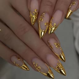 24Pcs Y2k Almond Acrylic Nails Full Cover 3D Diamond Black Nail Art Sweet Cool French Wearable Fake Nail Manicure Tips for Girls