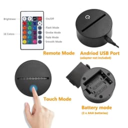 Korea Tian Tuan 3D night light B.T.S small colorful 16-color light battery USB plug-in electric light decorative light