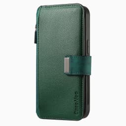 For iPhone 15 14 13 12 11 XS Max XR 8 7 6 Plus Wallet Case, Zipper Storage Design, Detachable Magnetic Flip Folio Cover