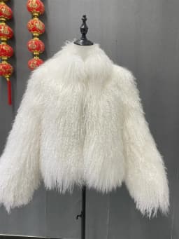 Sai Deng Qiu Li Winter Polychrome Warm Stand Collar Real Mongolia Sheep Fur Jacket Coat Women